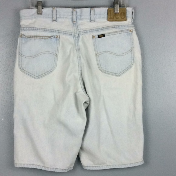 Lee Mens Bleach Blue Denim Shorts Sz 33 - Picture 4 of 6
